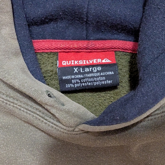 Quiksilver Men's XL Olive Hoodie - Picture 4 of 6